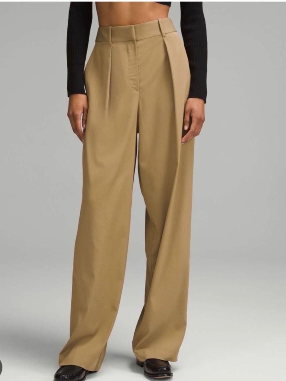 lululemon athletica Wide-Leg Pleated Trousers in Tan